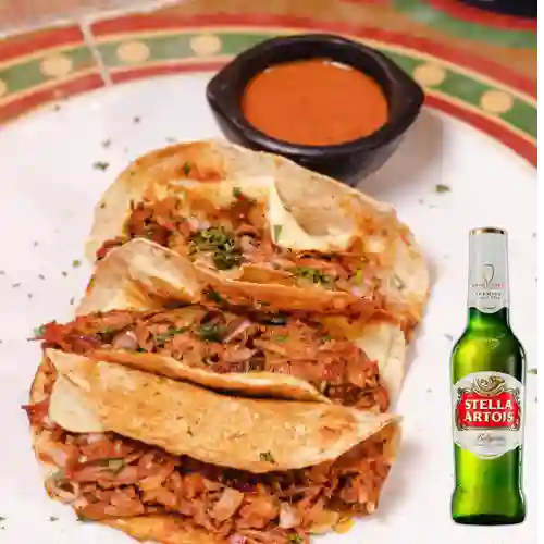 Combo Tacos de Birria + Stella Artois 290 ml