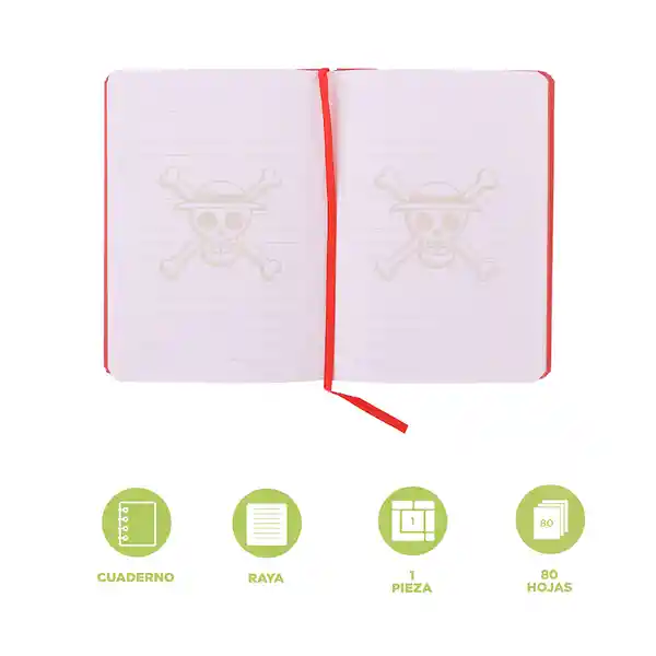 Cuaderno de Tapa Dura B 80 Hojas Serie One Piece Miniso