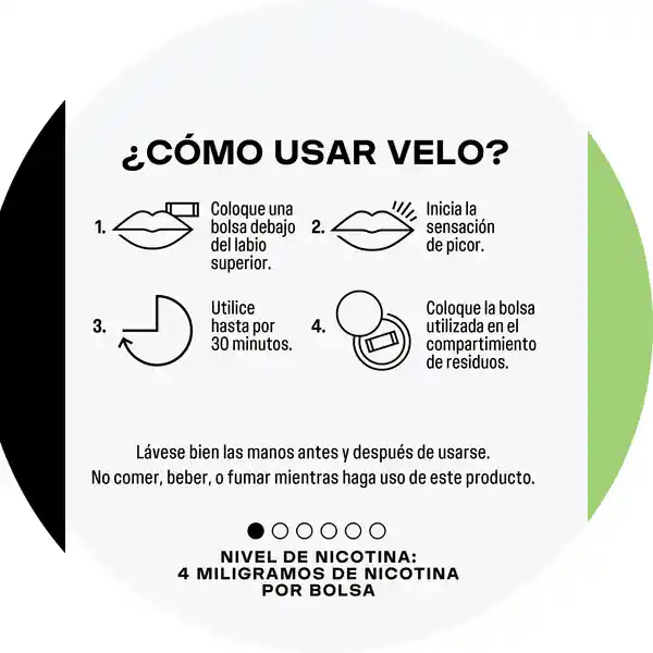 Velo Bolsa de Nicotina Menta Verde 4 mg