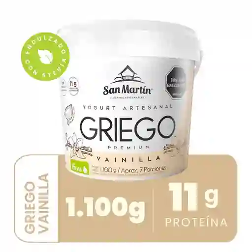 San Martin Yogurt Griego premium artesanal Sabor a Vainilla