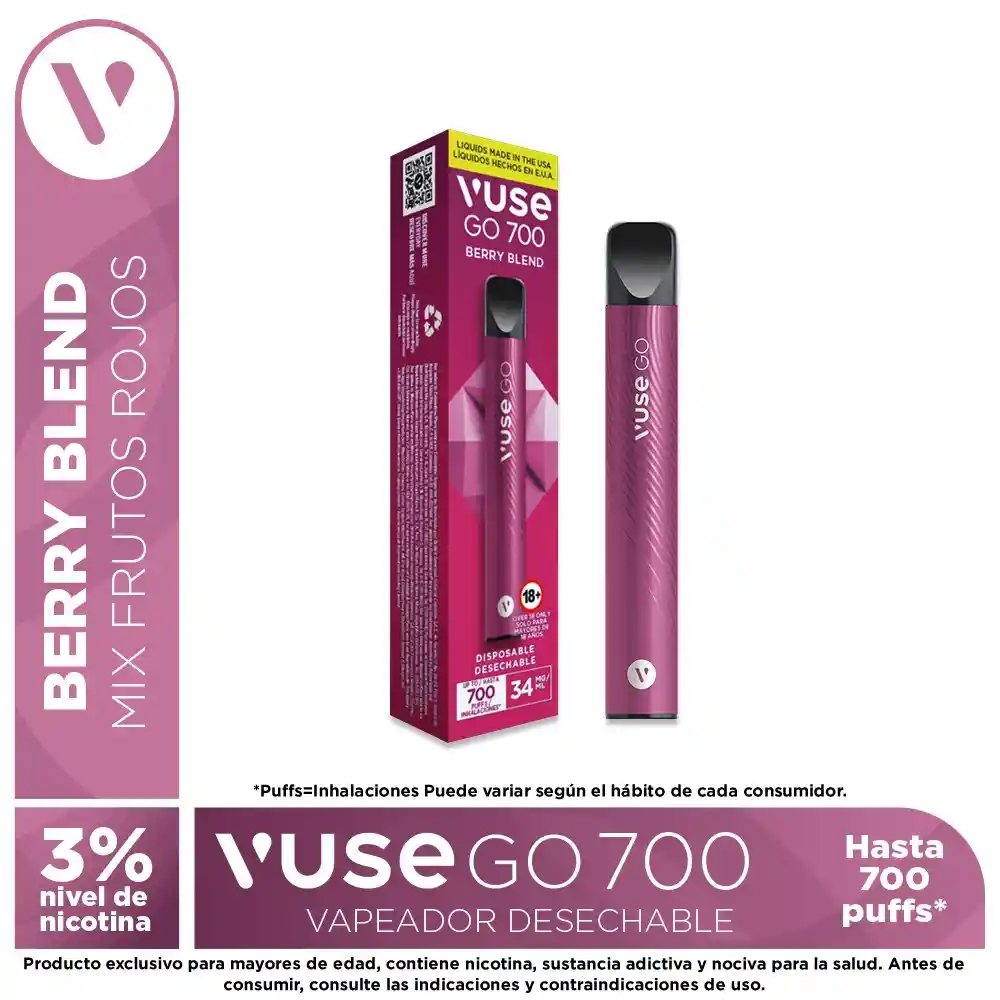 Vuse Vapeador go 700 Berry Blend