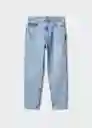 Pantalón Jean Mom 2000 Tejano Medio Talla 46 Mujer Mango