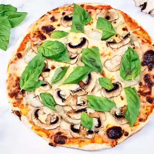 Pizza Vegan, Champiñones y Albahaca
