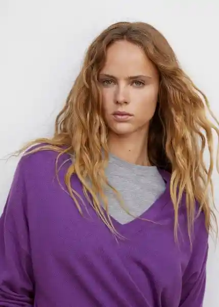 Jersey Lombia Morado Talla S Mujer Mango