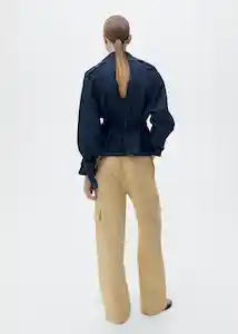 Pantalón Olive Mostaza Talla 36 Mujer Mango