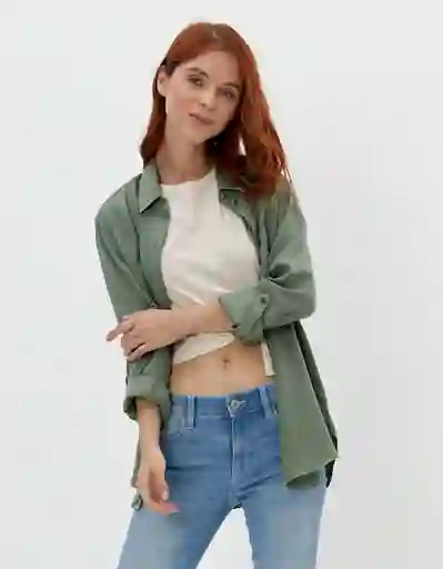 Camisa Mujer Verde Talla LARGE 400386053094 American Eagle