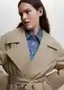 Chaqueta Trench Mint Camel Talla M Mujer Mango