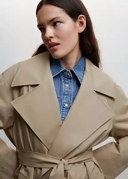 Chaqueta Trench Mint Camel Talla M Mujer Mango