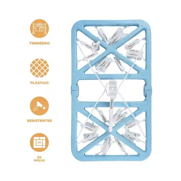Rejilla de Secado Para Ropa Plegable a Prueba Viento Azul Miniso