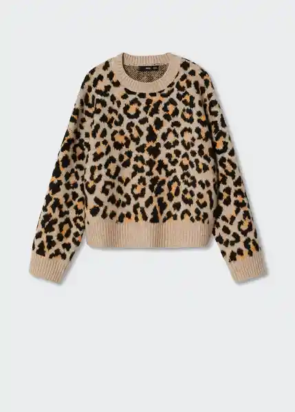 Jersey Leopard Camel Talla M Mujer Mango