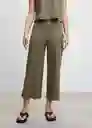 Pantalón Cintia Khaki Talla 18 Mujer Mango