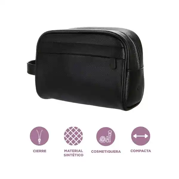 Cosmetiquera Tipo Piel Negro Miniso