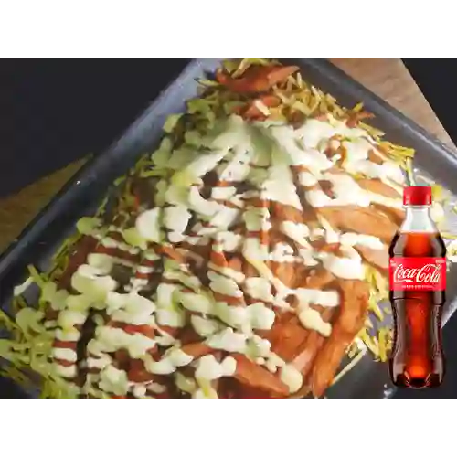 Combo Salchipapa de Pollo + Coca Cola Original 400 ml