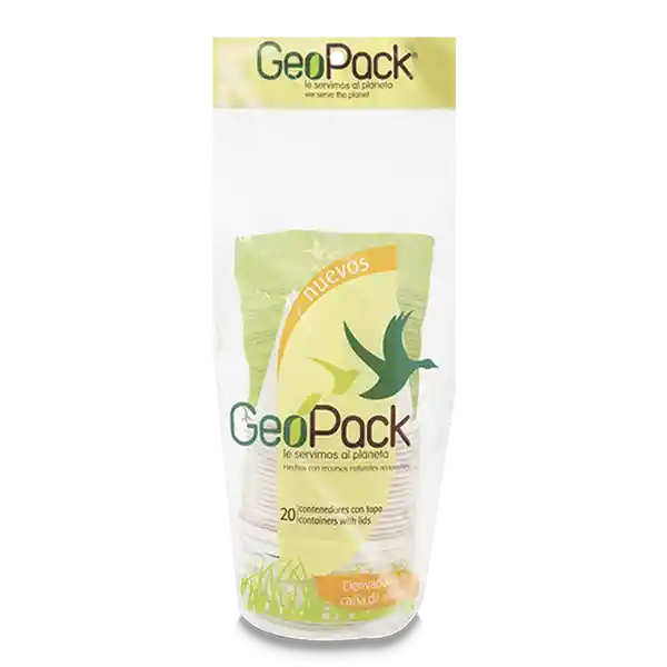 Geopack Contenedor Biodegradable Con Tapa