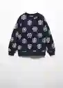 Buzo Sudadera Tai Navy Talla 12 Niñas Mango