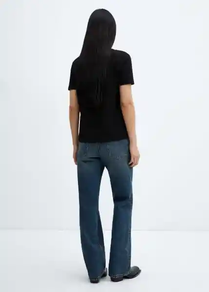 Camiseta Chalapi Negro Talla L Mujer Mango