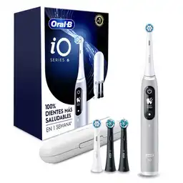 Oral B iO Series 6 Cepillo de Dientes Eléctrico Cabezal Redondo Sensor de Presión Mango Ergonómico y Estuche Gris