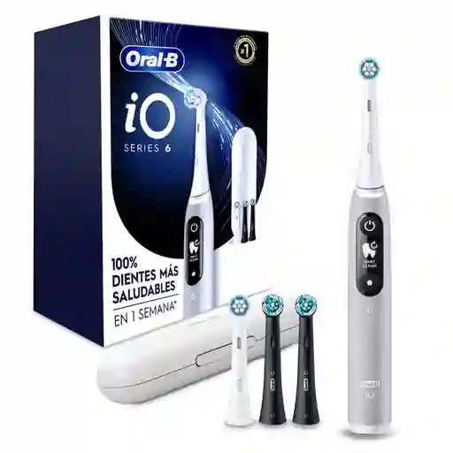 Oral B iO Series 6 Cepillo de Dientes Eléctrico Cabezal Redondo Sensor de Presión Mango Ergonómico y Estuche Gris