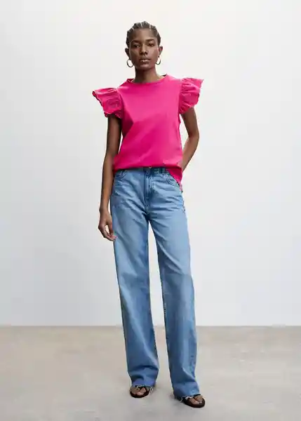 Camiseta Duna Fucsia Talla XS Mujer Mango