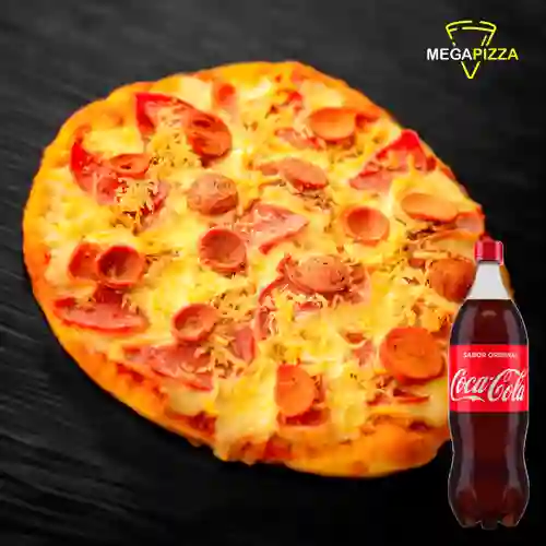 Combo Pizza Gigante Cuatro Carnes +Cocacola Orig 1.5l