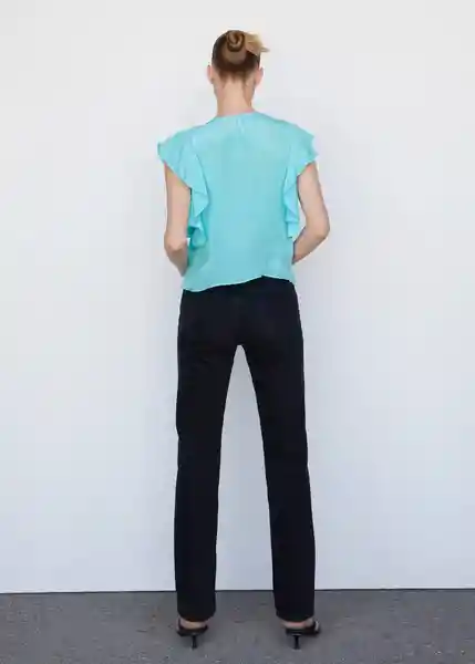 Blusa Sandro Azul Talla S Mujer Mango