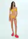 Braga Shell Amarillo Pastel Talla M Mujer Mango