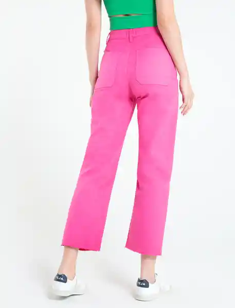 Pantalón Marcos Mujer Rosa Fandango Oscuro Talla 10 Naf Naf