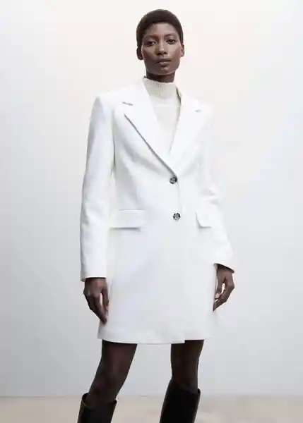 Abrigo Sugus Blanco Talla XS Mujer Mango