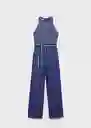 Enterizo Mono Palvin Azul Talla S Mujer Mango