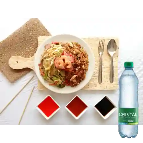 Combo Arroz Vegetales + Cristal con Gas 600 ml