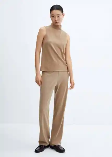 Pantalón Michigan Beige Talla L Mujer Mango