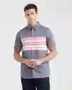 Camiseta Striped Pre-Dyed Azul Dark Ultra Oscuro T. L Chevignon