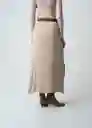 Falda Amber Beige Escarcha Claro Talla 12 Mujer 543G370 Naf Naf