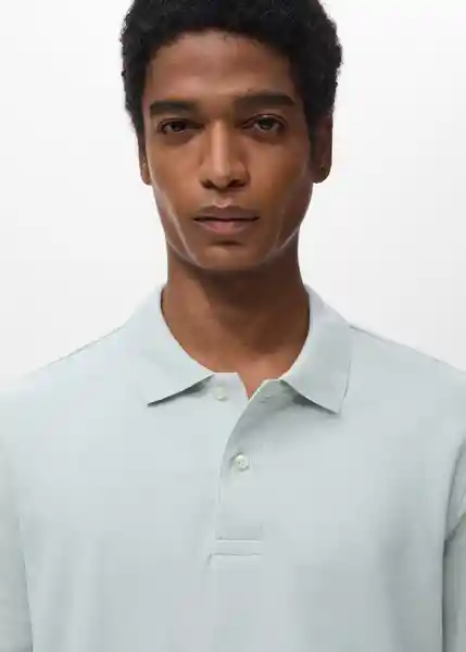 Camiseta Polo Rea Celeste Talla L Hombre Mango