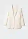 Blazer Americana Natalie Offwhite Talla L Mujer Mango