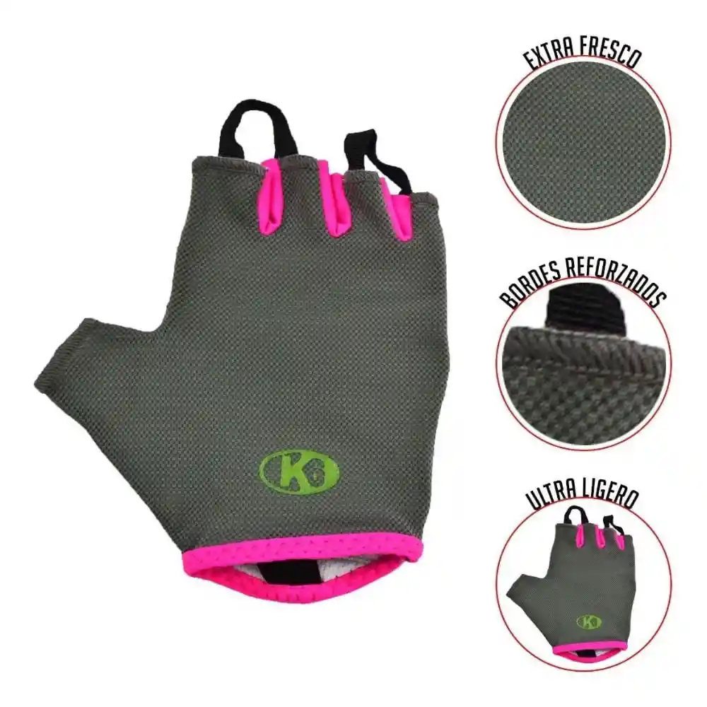 K6 Guantes Para Gimnasio De Cuero Fitness Speed Fuscia Talla L