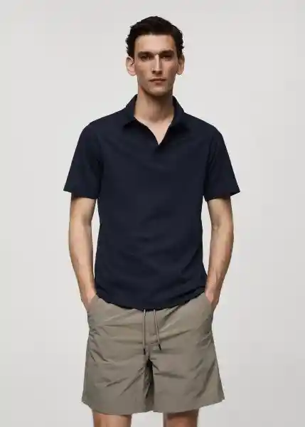 Camiseta Polo Como Navy Talla M Hombre Mango