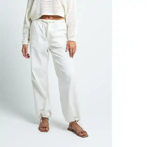 Pantalón Wiei Crudo Creme Claro Mujer T. 8 431F315 Naf Naf