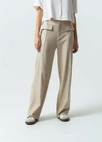 Pantalón Mujer Beige Humus Medio 6 531G370 Naf Naf