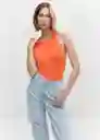 Top Dexter Naranja Talla XL Mujer Mango