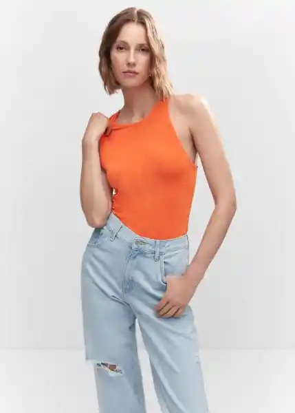 Top Dexter Naranja Talla XL Mujer Mango