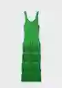 Vestido Burnst Verde Talla L Mujer Mango