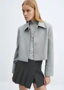 Falda Brit Gris Talla 38 Mujer Mango