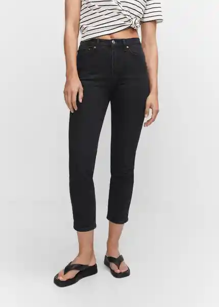 Pantalón Jean Claudia Tejano Negro Talla 36 Mujer Mango