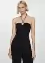 Enterizo Mono Sure Negro Talla L Mujer Mango