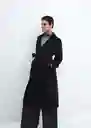 Abrigo Batin Negro Talla 26 Mujer Mango