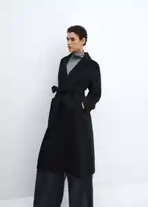 Abrigo Batin Negro Talla 26 Mujer Mango