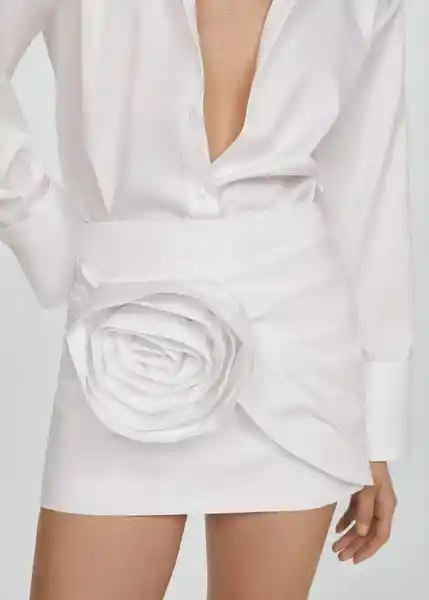 Falda Dalia Blanco Talla 38 Mujer Mango