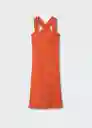 Vestido Boscol-H Coral Talla L Mujer Mango