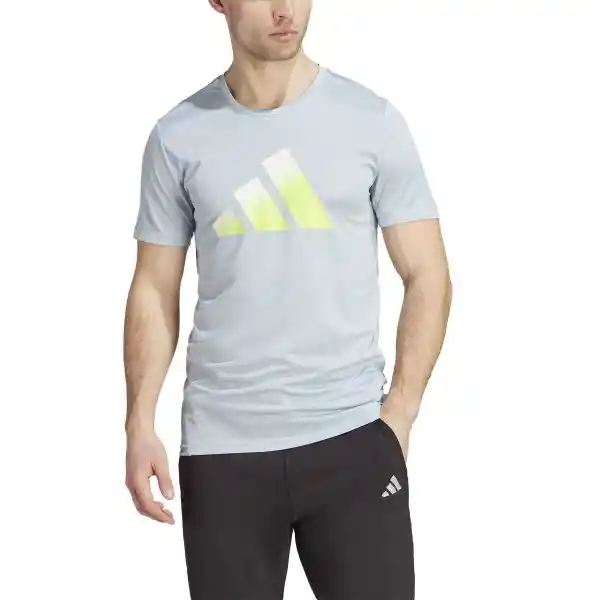 Adidas Camiseta Run Icons 3 Bar Para Hombre Azul Talla XL